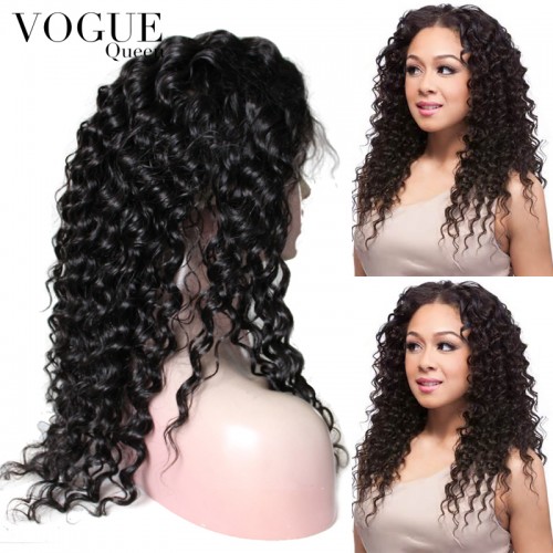 7A Grade Human Virgin Hair Full Lace Wig Deep Wave Curly For Black Women
